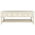 Safavieh 19.3 x 54 x 23.6 in. Manelin Coffee Table with Storage Drawers, White Washed AMH6642B